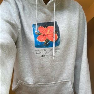 Stussy grey floral hoodie